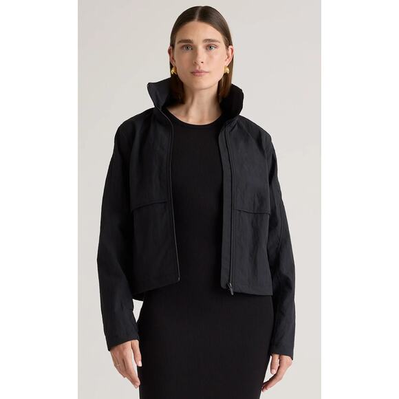 Quince Water Repellent Windproof Lightweight Hooded Jacket Black Medium - Picture 3 of 13